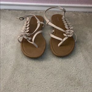Cream Floral Sandals